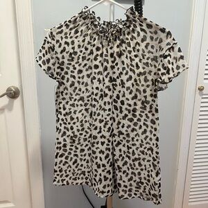 Express Sheer Leopard Top Large